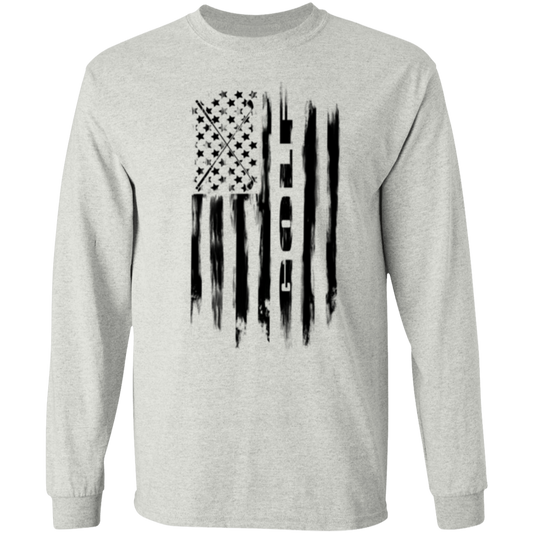 Golf Golfing American Flag Long Sleeve T-Shirt