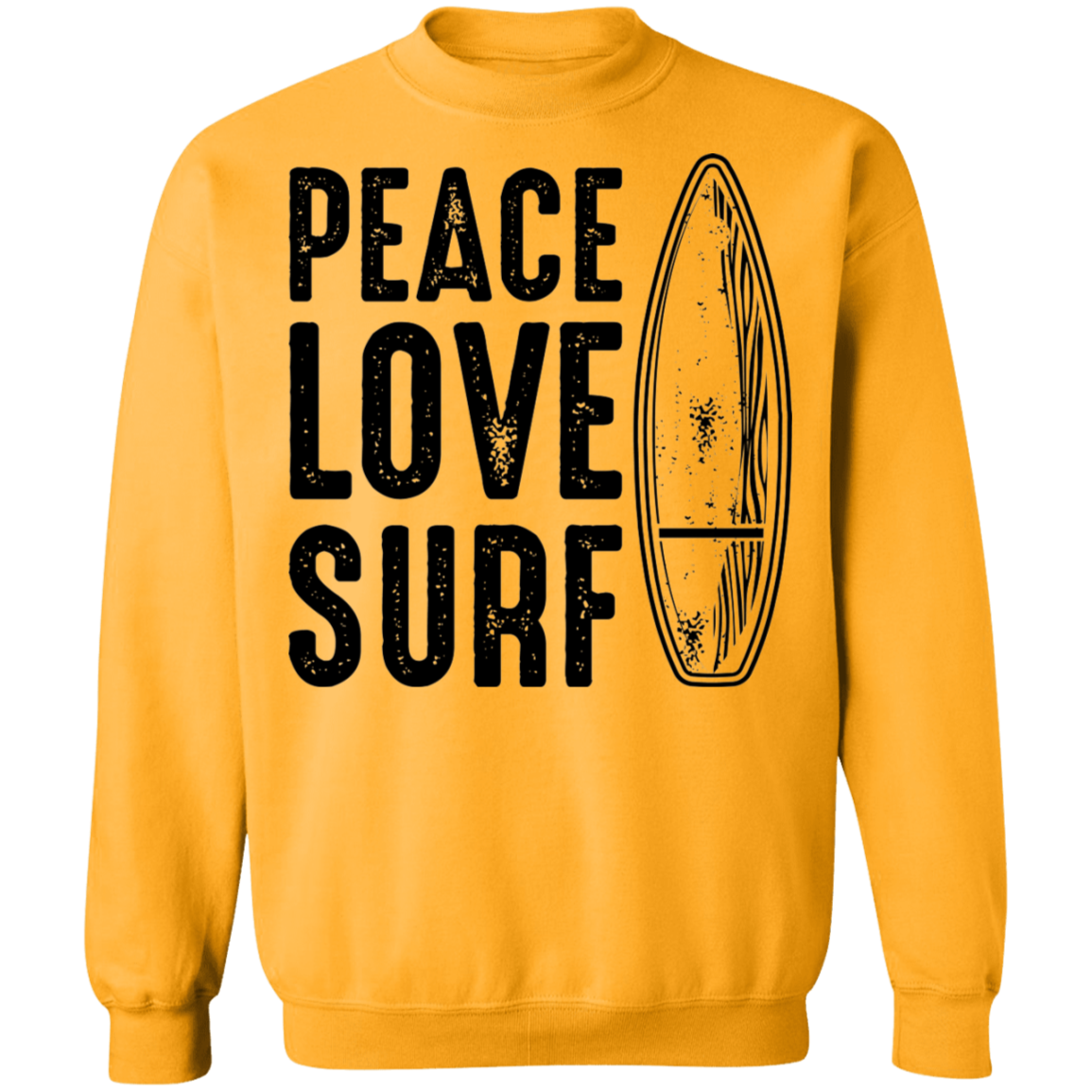 Peace Love Surf Ocean Beach Crewneck Sweatshirt
