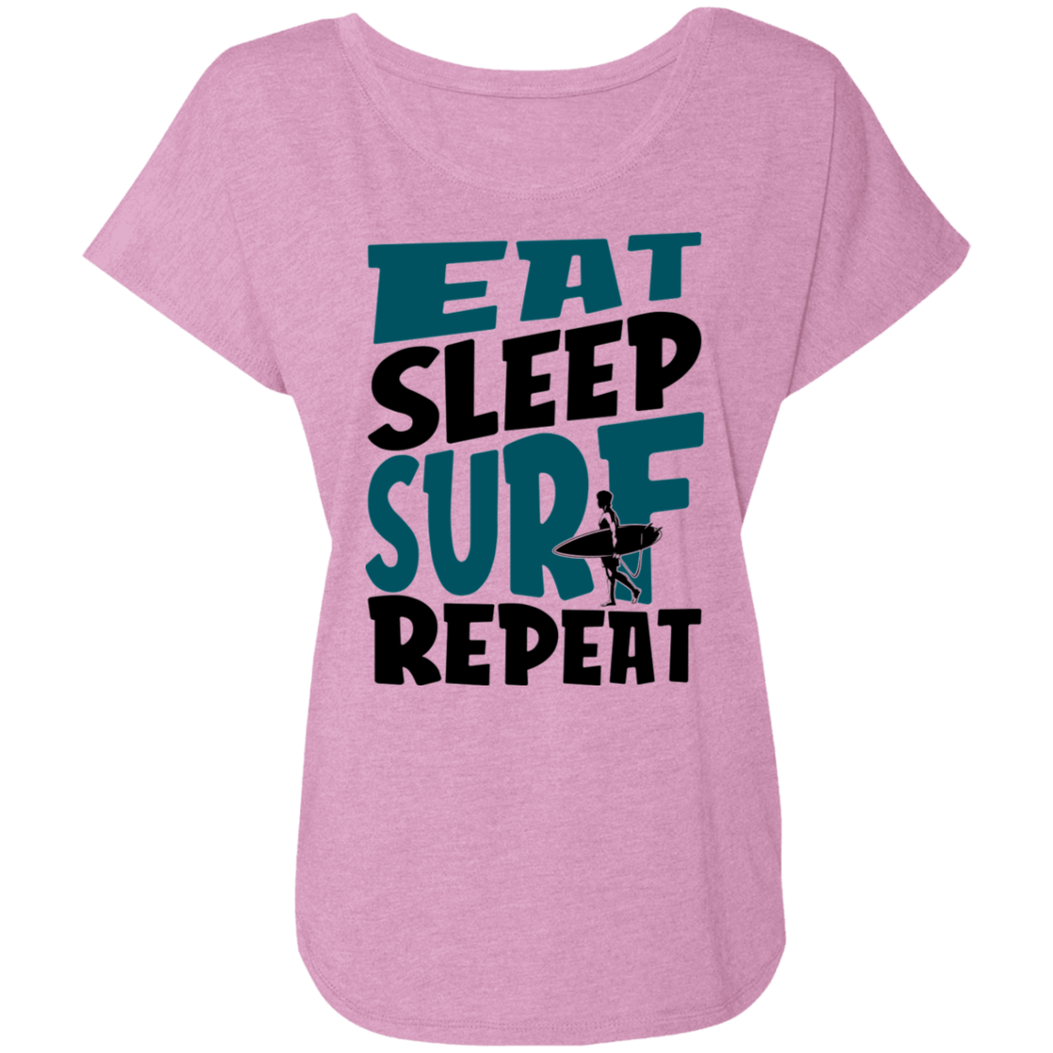 Eat Sleep Surf Repeat Beach Women's Dolman Sleeve