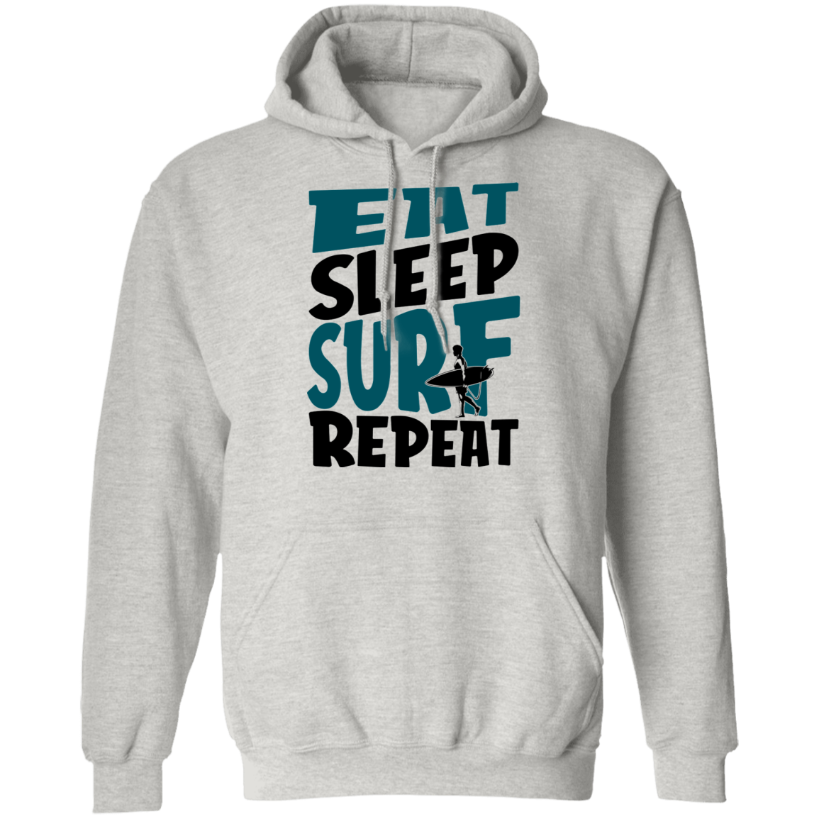 Eat Sleep Surf Repeat Surfing Pullover Hoodie