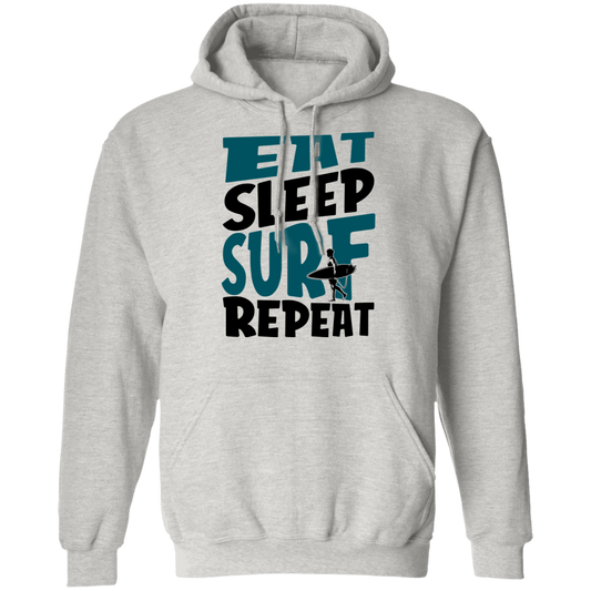 Eat Sleep Surf Repeat Surfing Pullover Hoodie