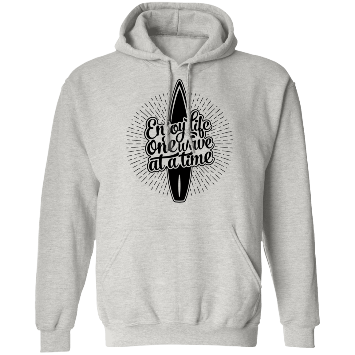 Enjoy Life One Wave At A Time Surfing Pullover Hoodie