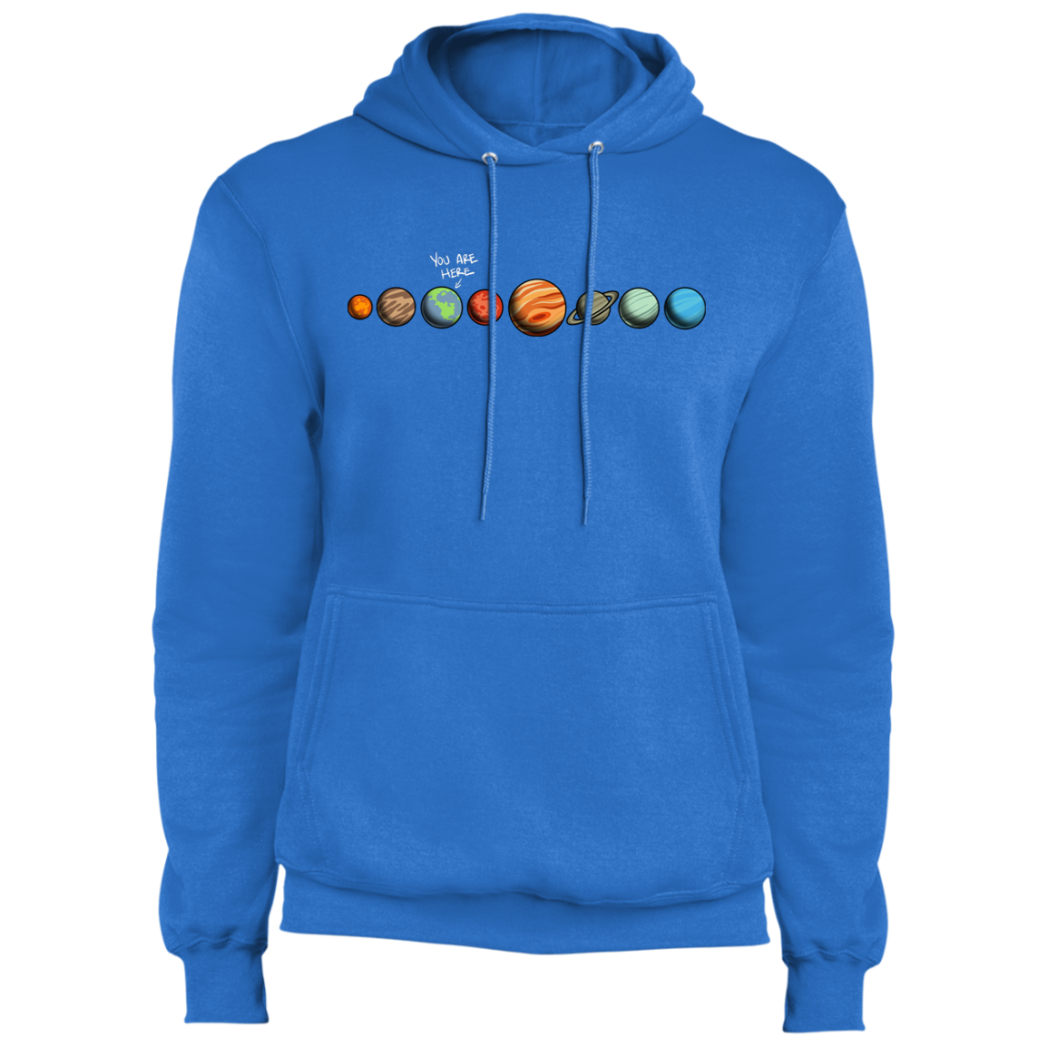 Men's Space Earth You Are Here Fleece Pullover Hoodie
