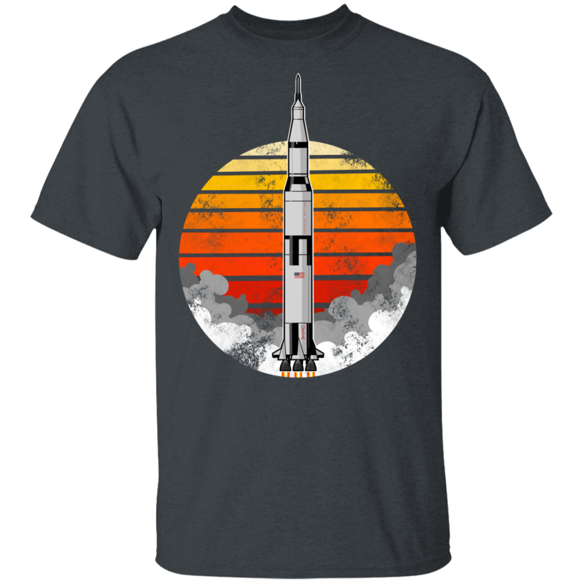 Men's Space USA Sun Rocket Ship Launch T-Shirt