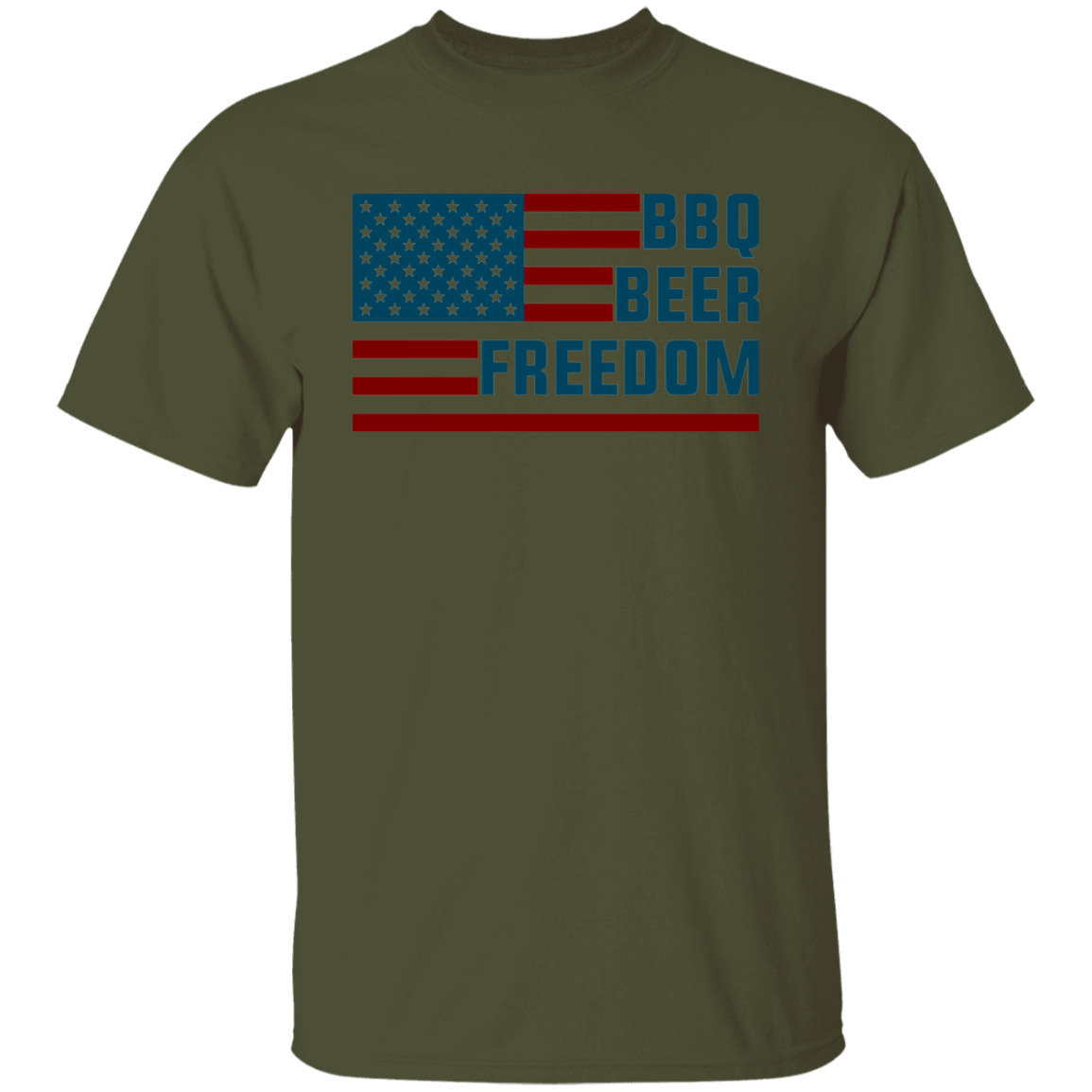 BBQ Beer Freedom American Flag T-Shirt