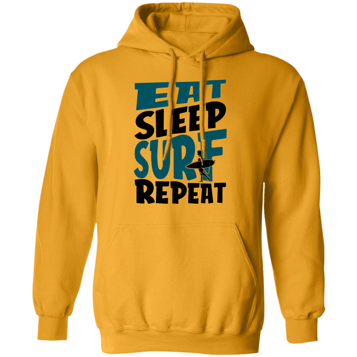 Eat Sleep Surf Repeat Surfing Pullover Hoodie