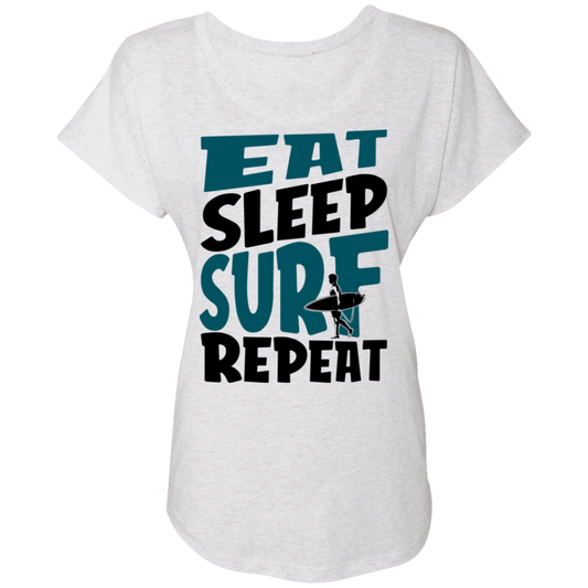 Eat Sleep Surf Repeat Beach Women's Dolman Sleeve