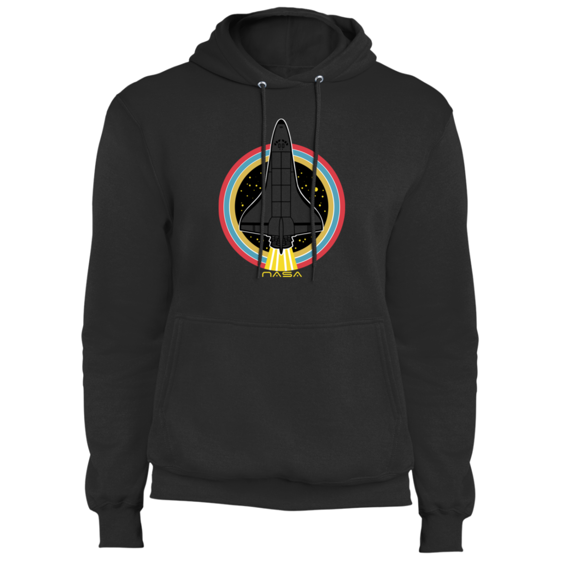 Men's Retro Space Ship Fleece Pullover Hoodie
