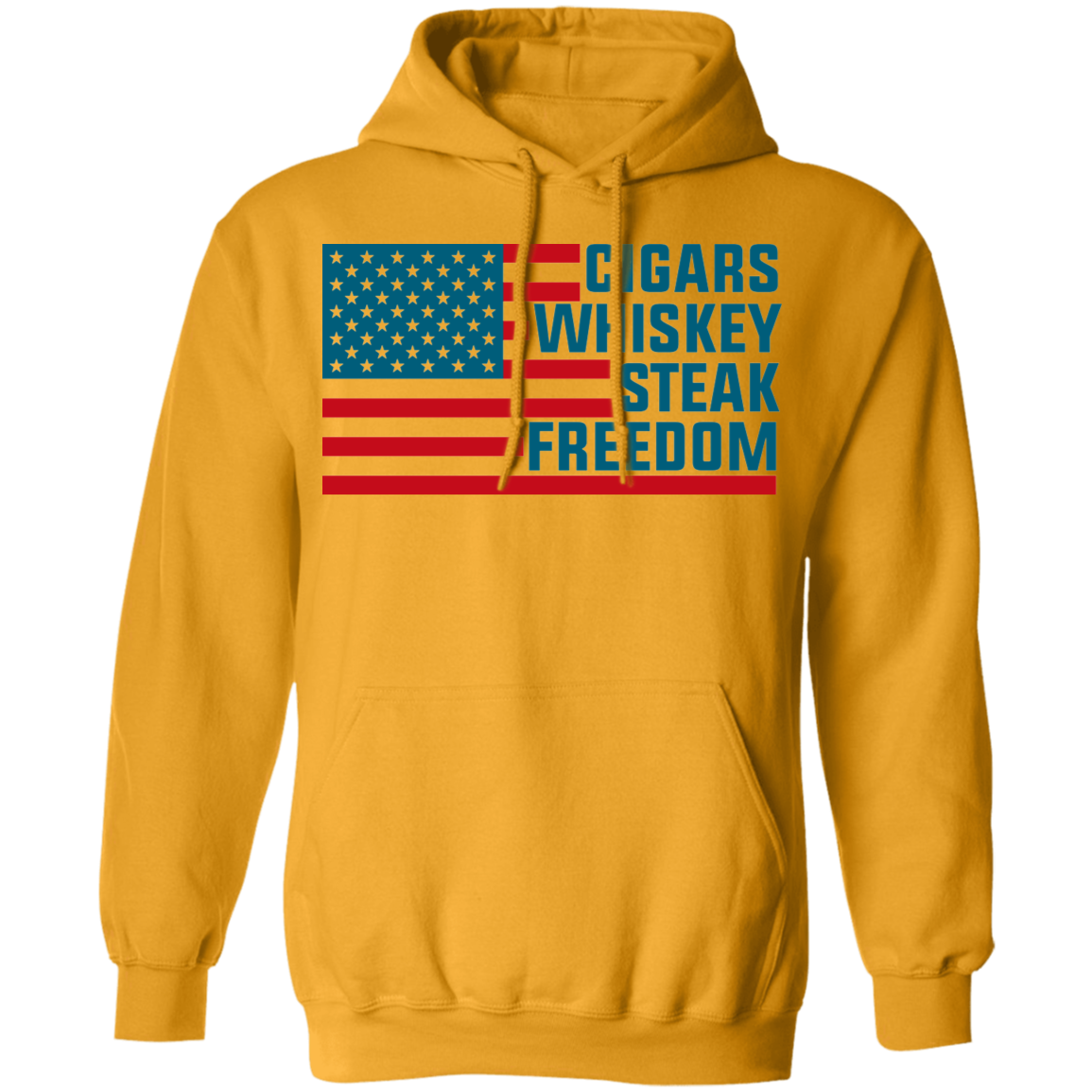 Cigars Whiskey Steak Freedom American Flag Pullover Hoodie